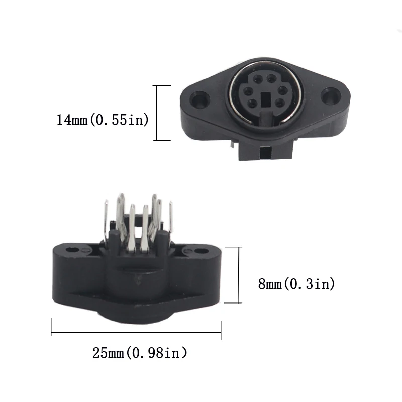【20-5PCS】DIN Jack Connector MDC/S Terminal Socket Mini PS2 6Pin with Fixed Hole Mouse Keyboard