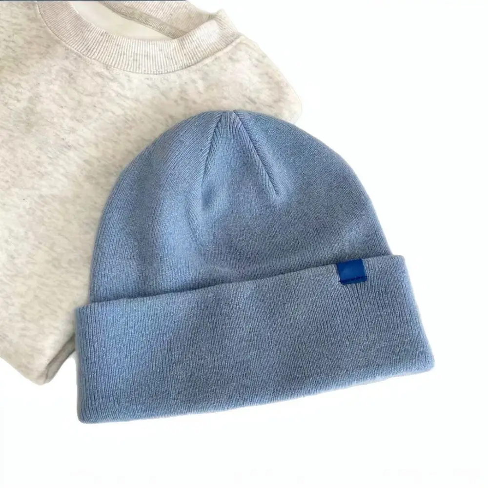 Casual Knitted Beanie Hat Winter Unisex Solid Color Brimless Skull Cap Soft Elastic Warm Headgear Fashionable Daily Accessory