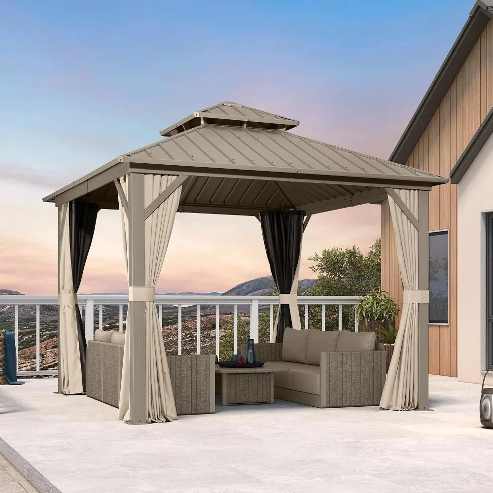 Outdoor Hardtop Gazebo 10' x 10  Aluminum Structure view 2