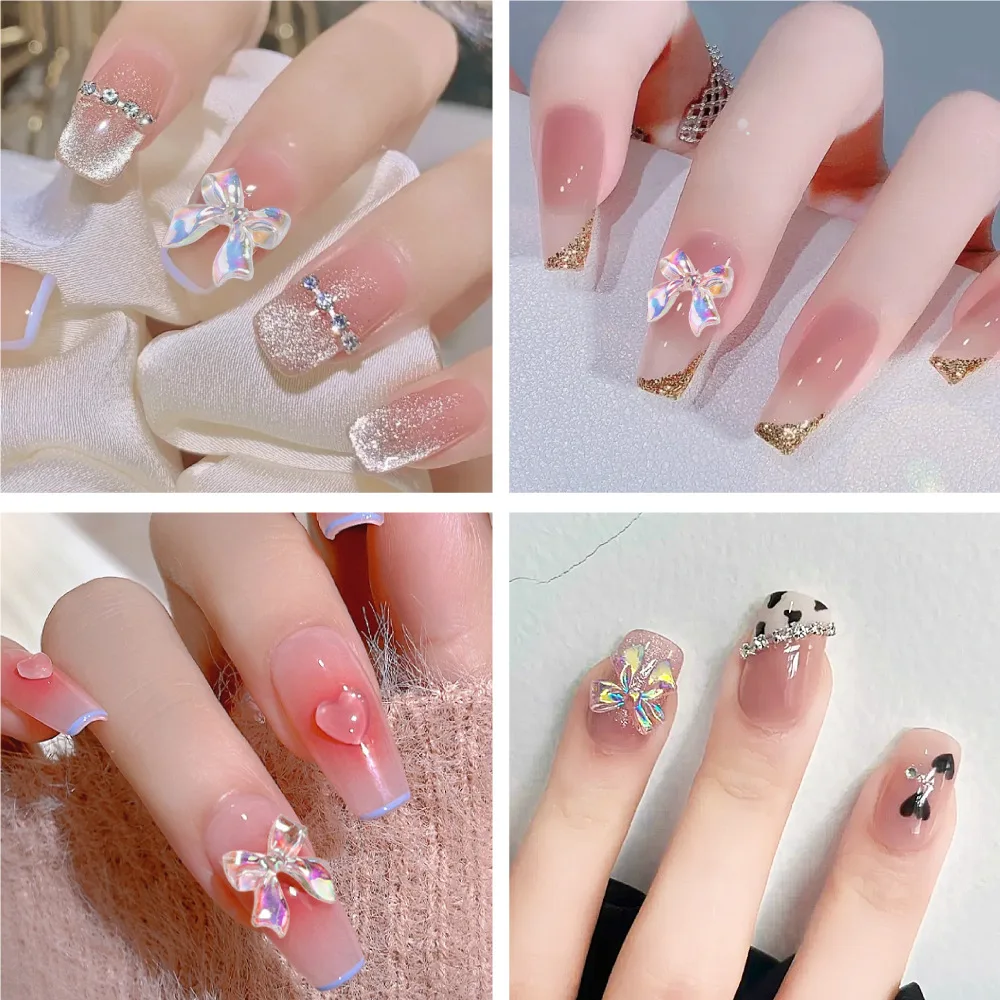 Kawaii Bow Tie Decorações Nail Art, Resina Jóias, Pedrinhas Decorações, Borboleta Unhas Encantos, 3D Bonito