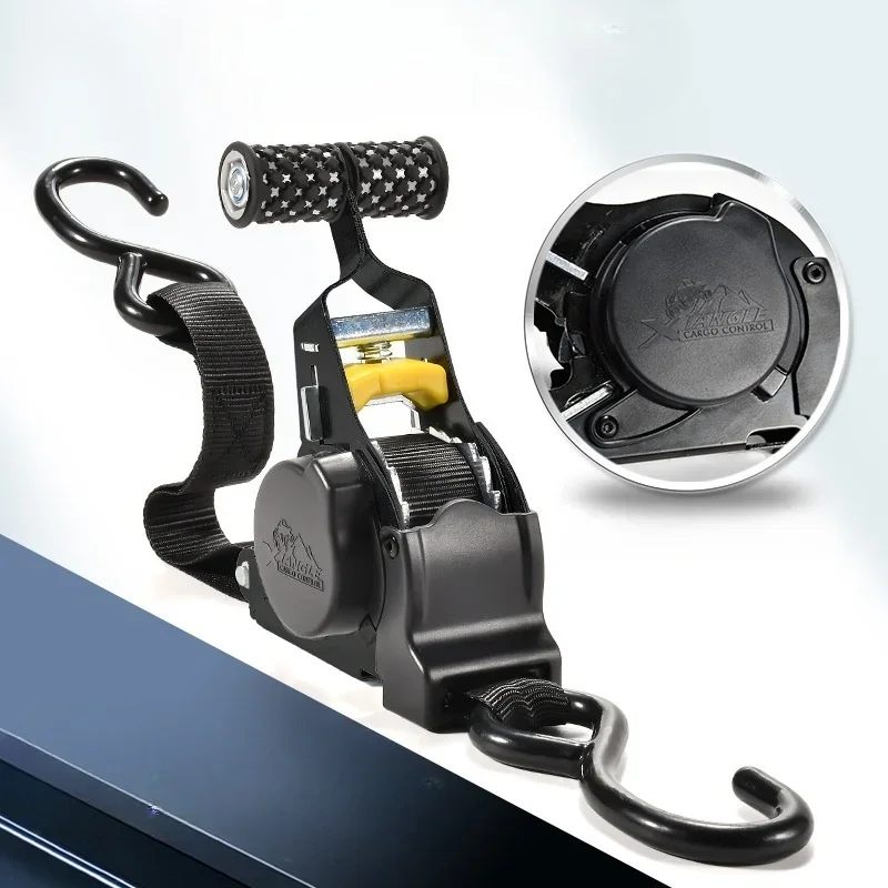 

Car Straps For Cargo Tape Retractable Auto Ratchet Strap Bundle Tape Belts For Motorcycles Convenience Luggage Straps for Car