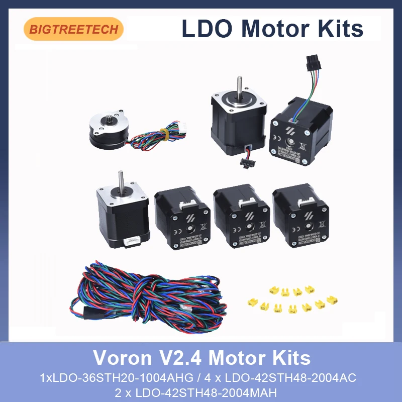 LDO Voron V2.4 Motor Kits RevC 1.8° NEMA17 Stepper Motor 180°C LDO-42STH48-2004AC For Voron V1&2 3D Printer Accessories