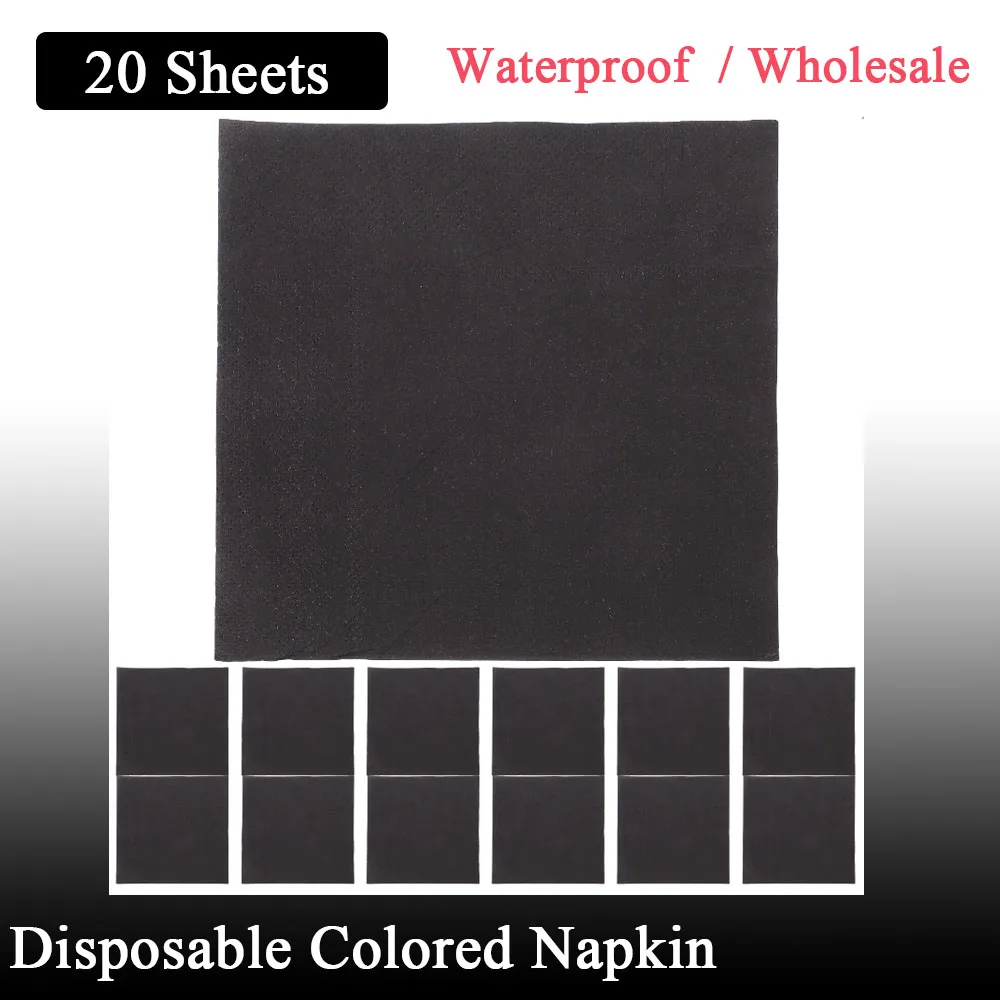 

Black Cocktail Napkins Disposable Paper Party Wedding Summer Event Dessert Small Bulk Napkins For Dinner Occasions