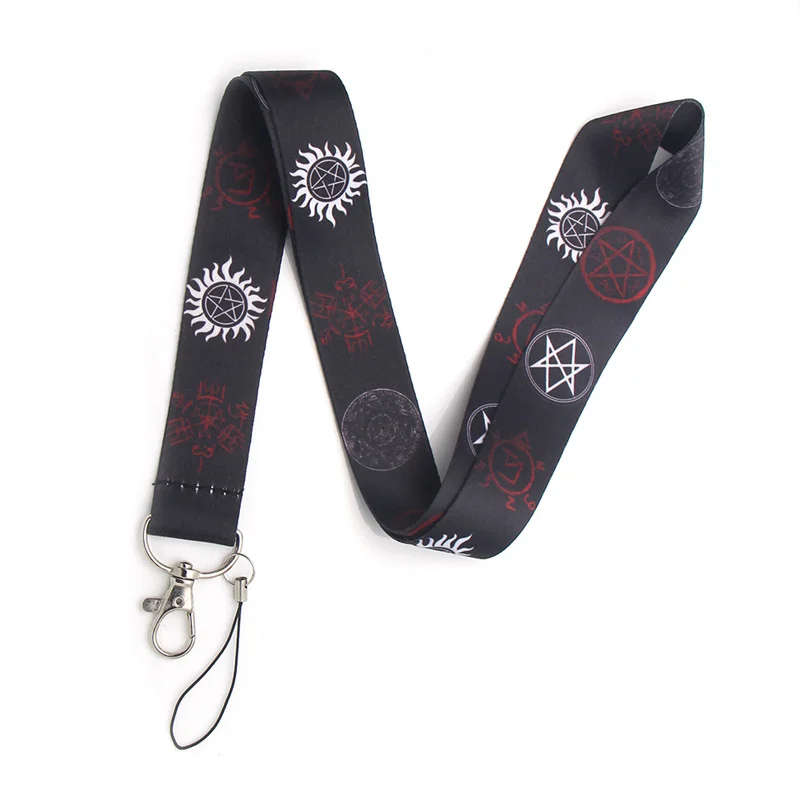 Supernatural SPN Lanyard Badge ID Mobile Phone Rope Key Lanyard Neck Straps Accessories webbings ribbons Decorations Gifts