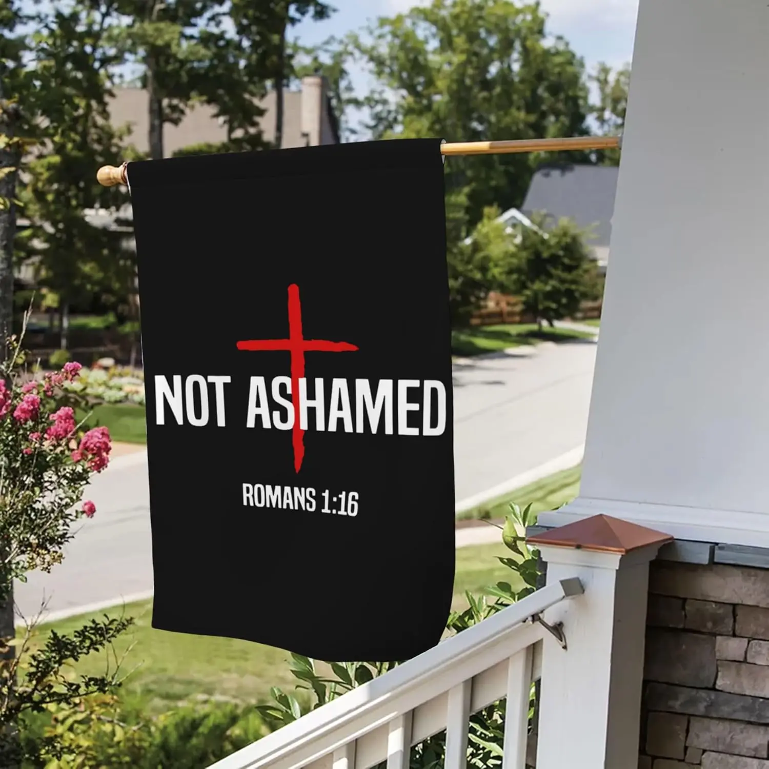 Not Ashamed Jesus Garden Flag Christian Jesus American Garden Flags for Outside 12x18 Double Sided Faith Over Fear Jesus Fla zzo