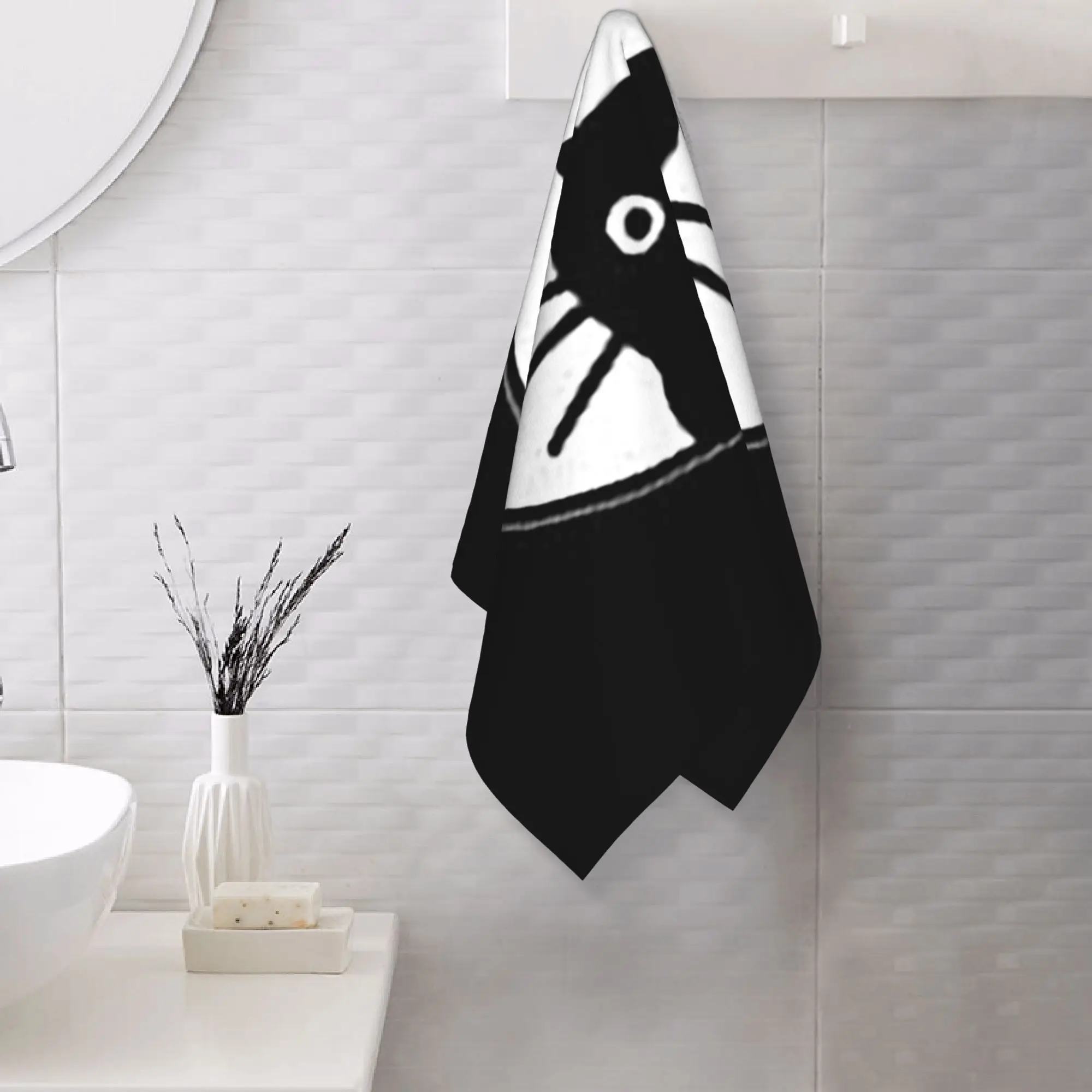 Custom Black Cat Fac Soft Face Towel Quick Dry Pool Bath Cotton Towels Absorbent Quick