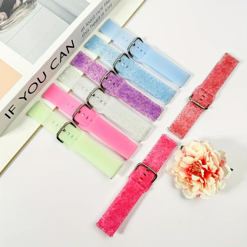 Luminous Replacement Strap for Samsung Watch7/6/5/4/Active2 & For Huawei GT3 42mm/GT2, Sleek Flexible Comfortable Band for Women