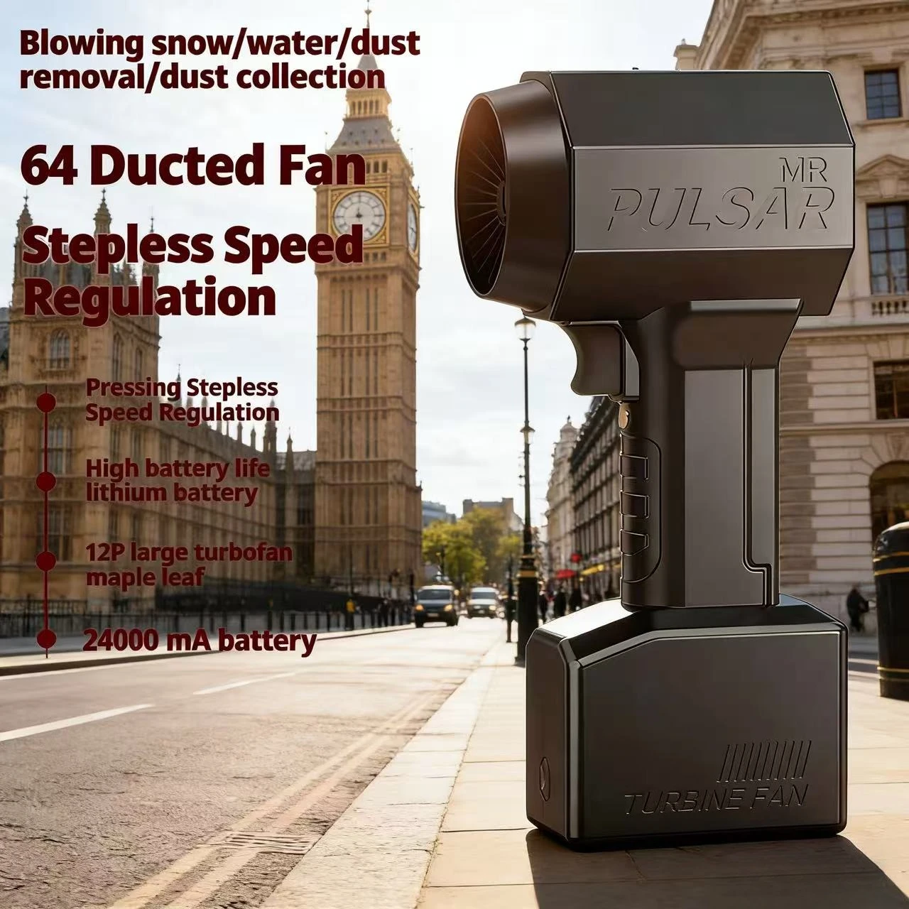 

High-performance turbocharged fan operating at 50,000 revolutions per minute, with wide range of applications,Snow Dust Cleaner.