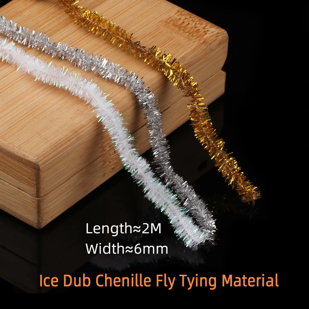 Vampfly 2M/10M Ice Chenille Fly Tying Material For Steelhead Woolly Bugger Saltwater Streamer Fly Trout Fishing Lure Bait 6mm