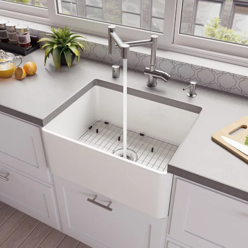 Kitchen sink Front straight edge ceramic sink Farmhouse American sink