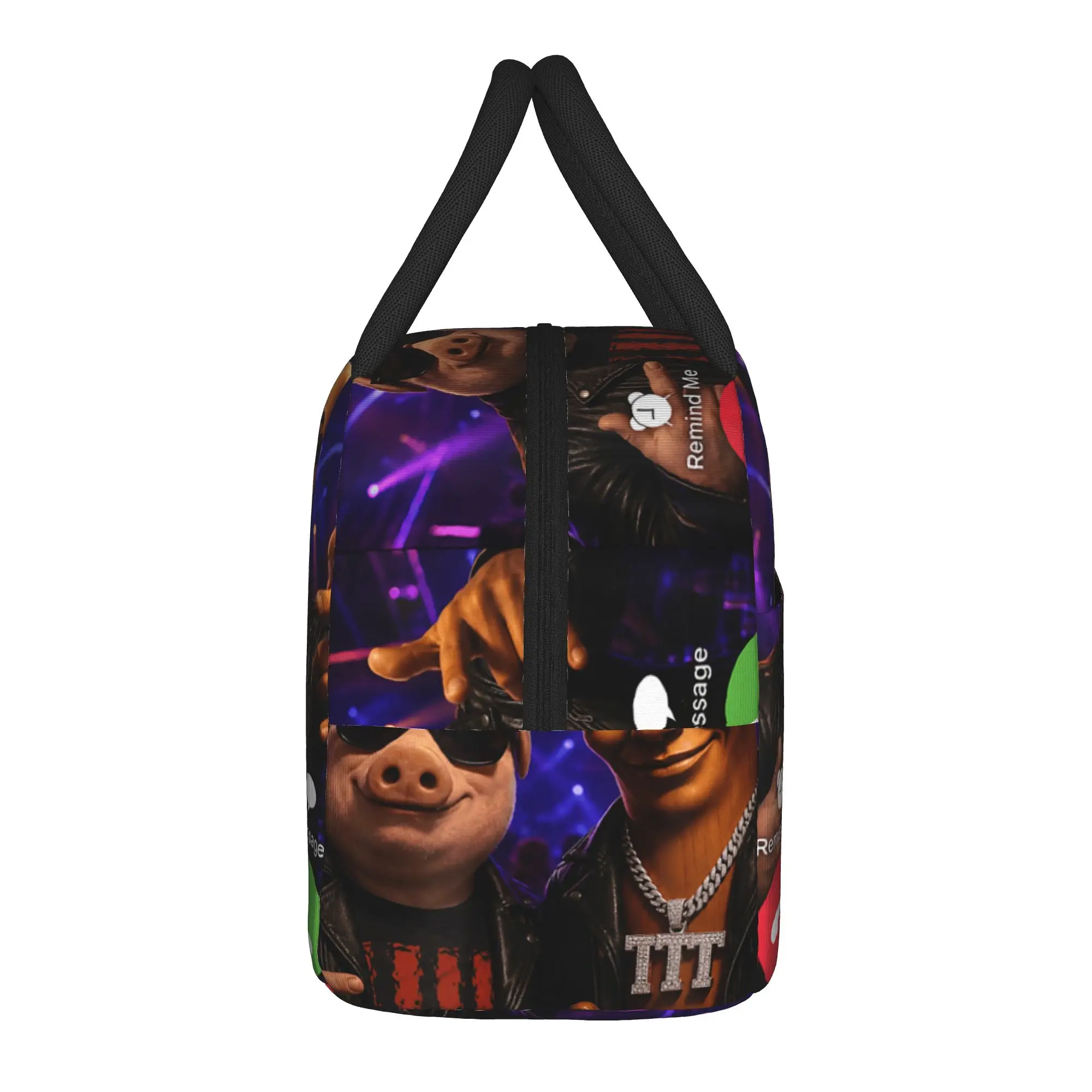Club Hype Man Night Party Bros John Pork Tung Sahur Brainrot Lunch Bag For Women Print Lunch Box Retro Picnic Cooler Bag