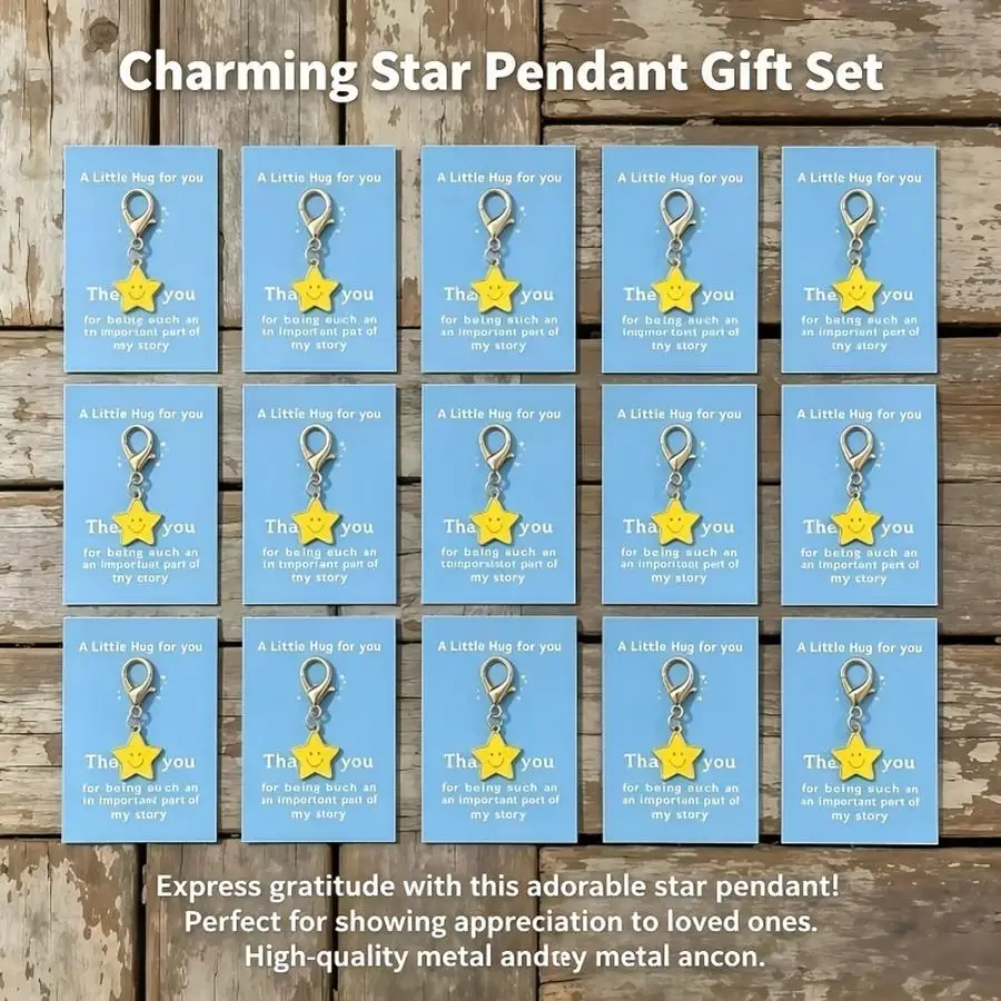 1/5/10/20/50/100pcs [Star Keychain Gift Set] s Fashion Star Party Keychain Gift Set - Alloy Material, Yellow Star Charm, Lobster