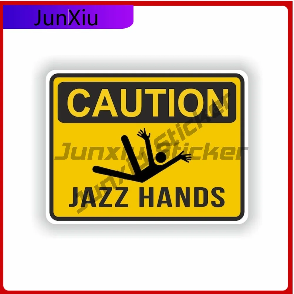 Caution Jazz Hands Yellow Square Warning Sticker Graphic Scratch Scratch Cover Sticker Custom Pictures Waterproof Stickers Cars