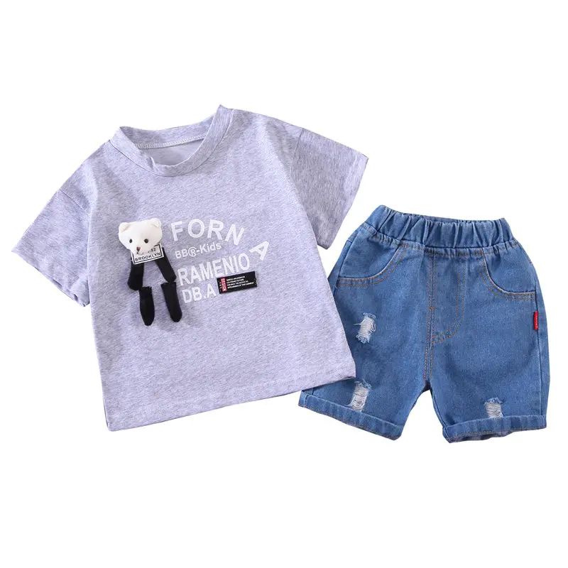 Estate bambini ragazzi ragazza abbigliamento bambini cartone animato t-shirt pantaloncini 2 pz/set bambino per il tempo libero tute in cotone per