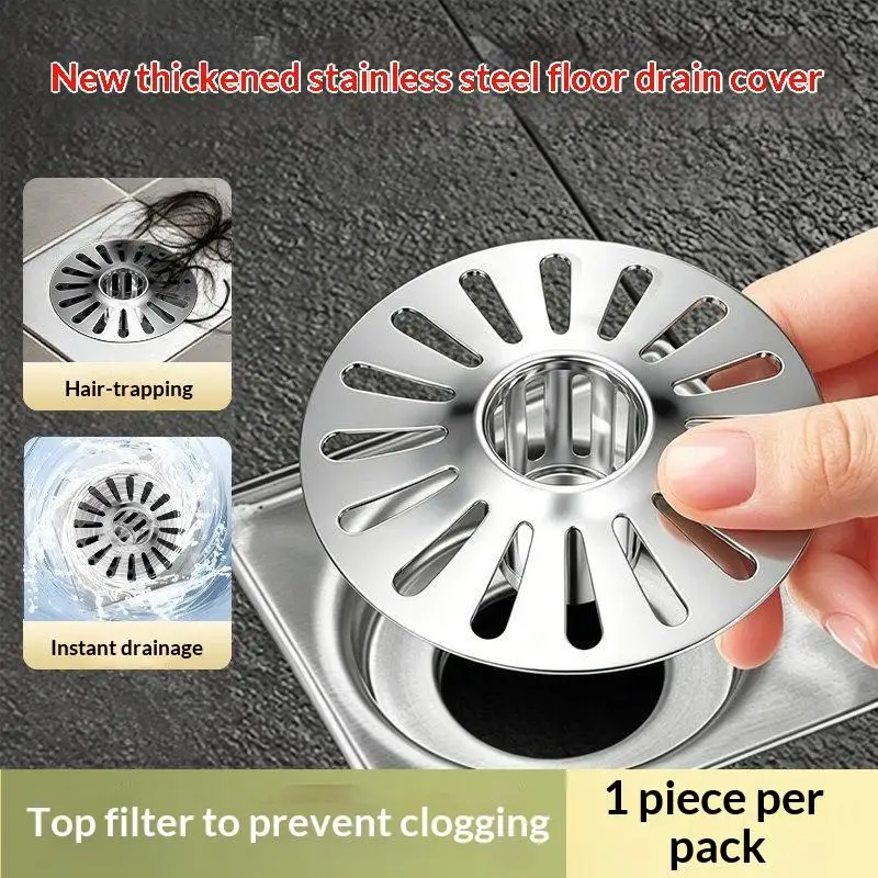 Stainless Steel Shower Floor Drain Anti-odor Sink Strainer Backflow Preventer Dual-purpose Floor Drain Dectable Drain Filter