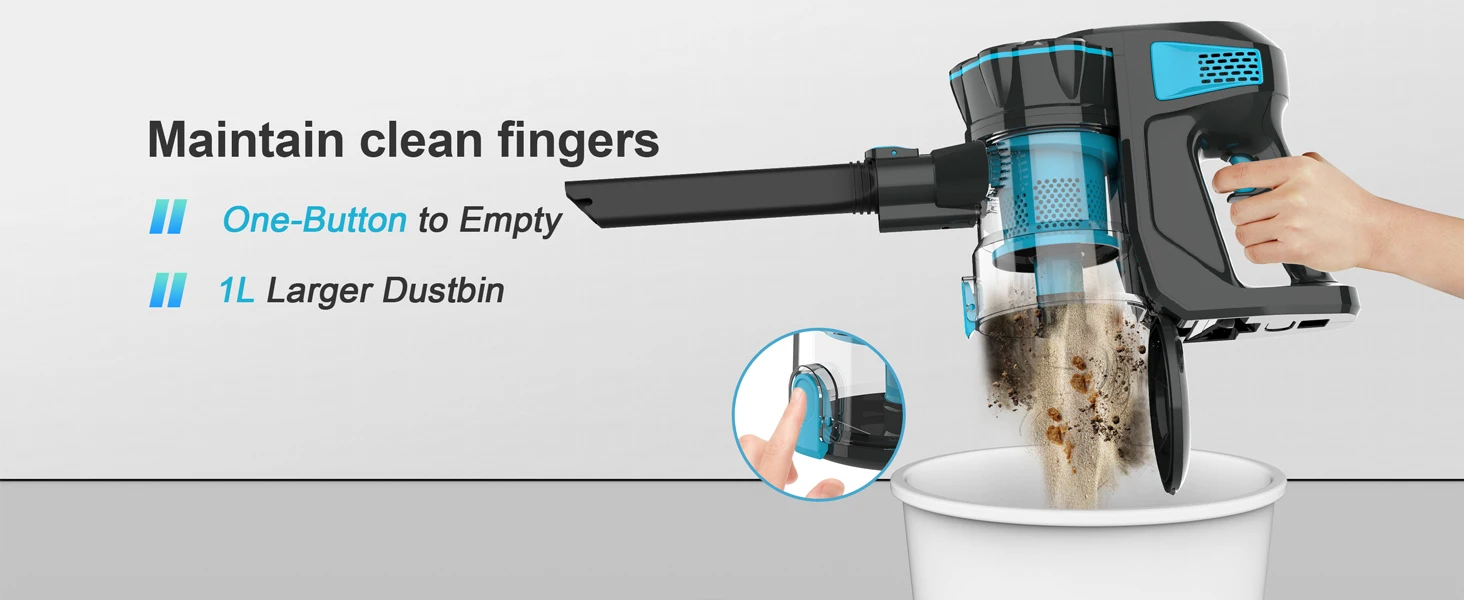 INSE V770 Kabelloser Staubsauger, 30Kpa 6-in-1 Leichter Stabstaubsauger für Teppiche, Hartböden, Tierhaare – Detail 4