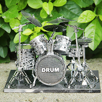 Drum Set 3D Metal Puzzles For Adults Kids DIY Mecha Model Kits Blocks Fighter Model Kit Brain Teaser Puzzle Fidget Toys