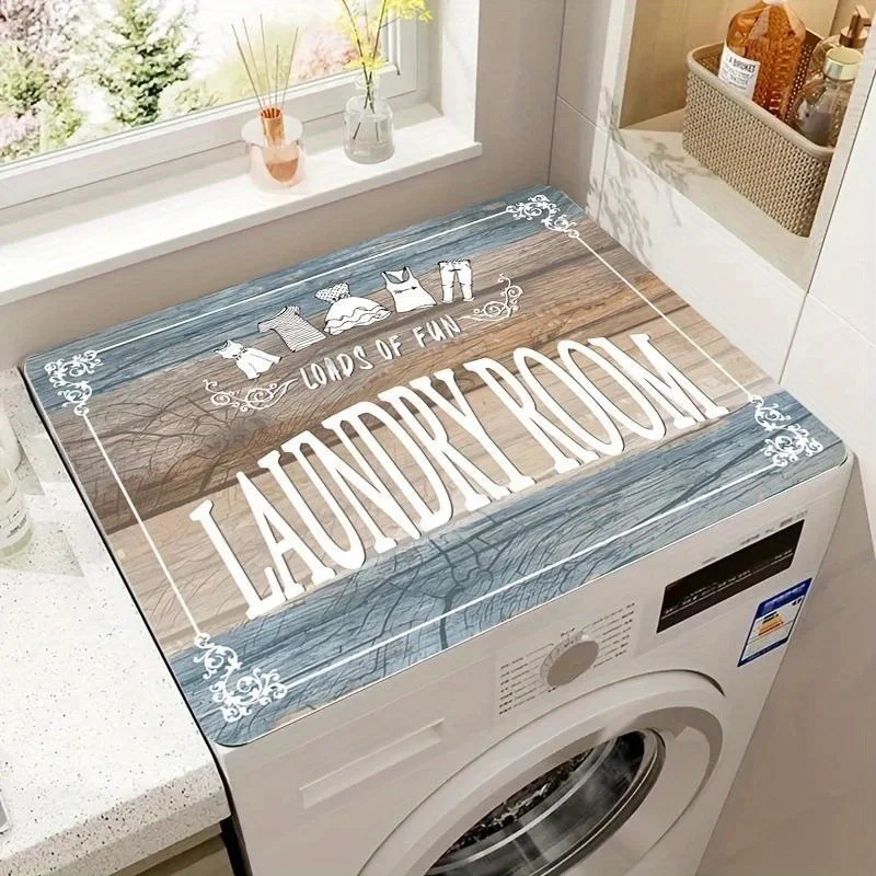 

1 шт. впитывающий и пыленепроницаемый коврик для стиральной и сушилки — текст «пральня» с черно-белой декоративной каймой и цветочным узором