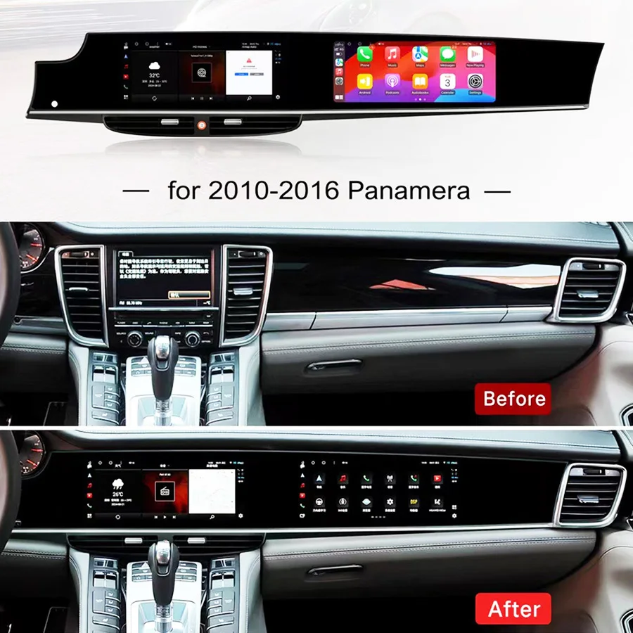 10,9 cala + 11,4 cala podwójny ekran Carplay dla Porsche Panamera 970 2010-2016 ulepszony interaktywny multimedialny odtwarzacz wideo z systemem Android