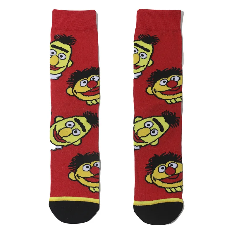 Funny Socks Red Elmo Blue Cookie Guy Yellow Big Bird Cosplay Cotton Socks Trend Stockings Knitting Personality Socks Xmas Gifts