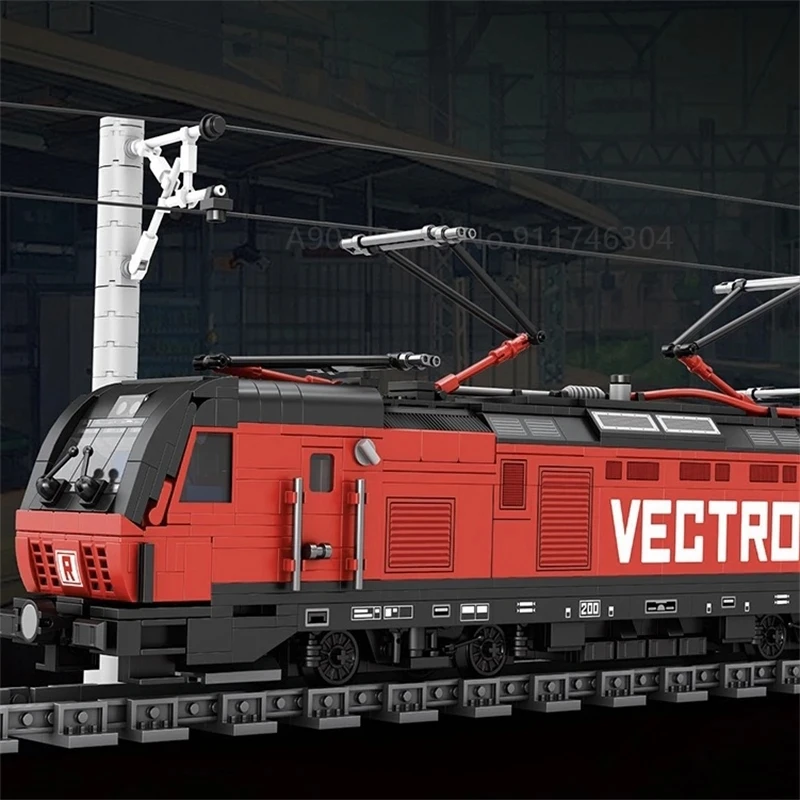 Techniczne pociągi miejskie MOC 66019 stacja pociągowa tory kolejowe Model klocki klocki zabawki dla dzieci boże narodzenie prezent dla dzieci