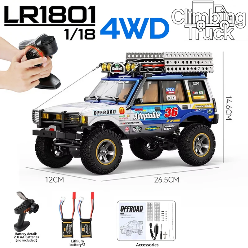 LR1801 JXC 1/18 Scale 4WD RTR RC Off-road Car Professional All-Terrain Vehicle Climbing Rock Crawler Buggy Toy for Adults