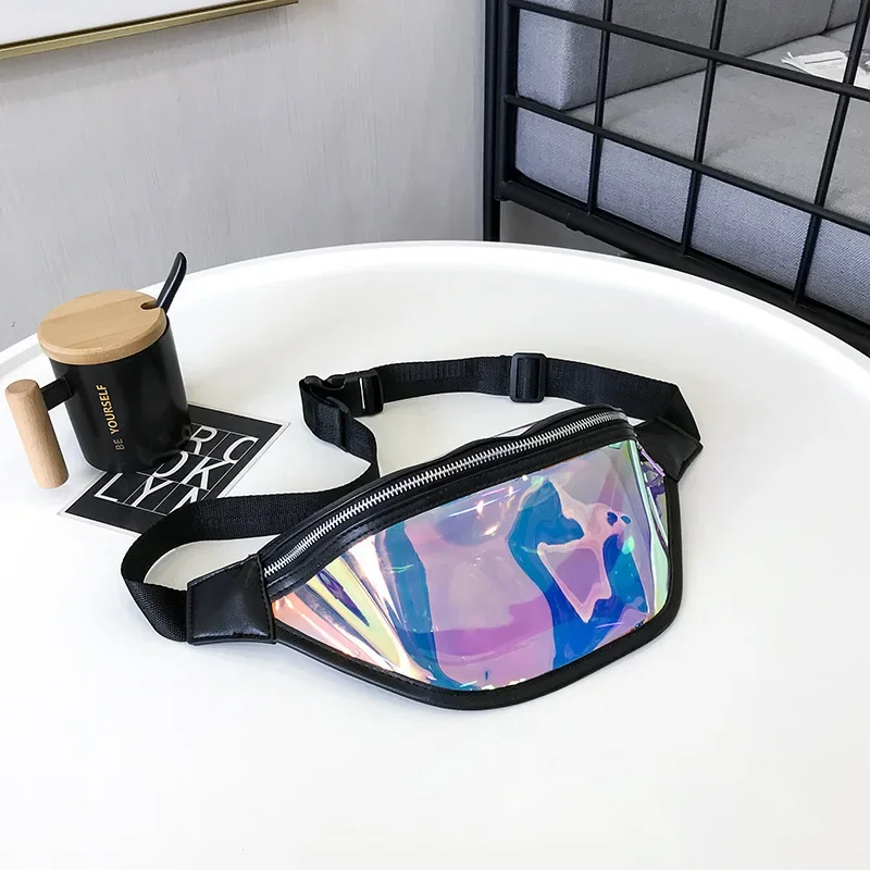 New Sports Fanny Pack Holographic Waist Bags Phone Pouch Waterproof Small Bag PVC Transparent Travel Storage Crossbody Chest Bag