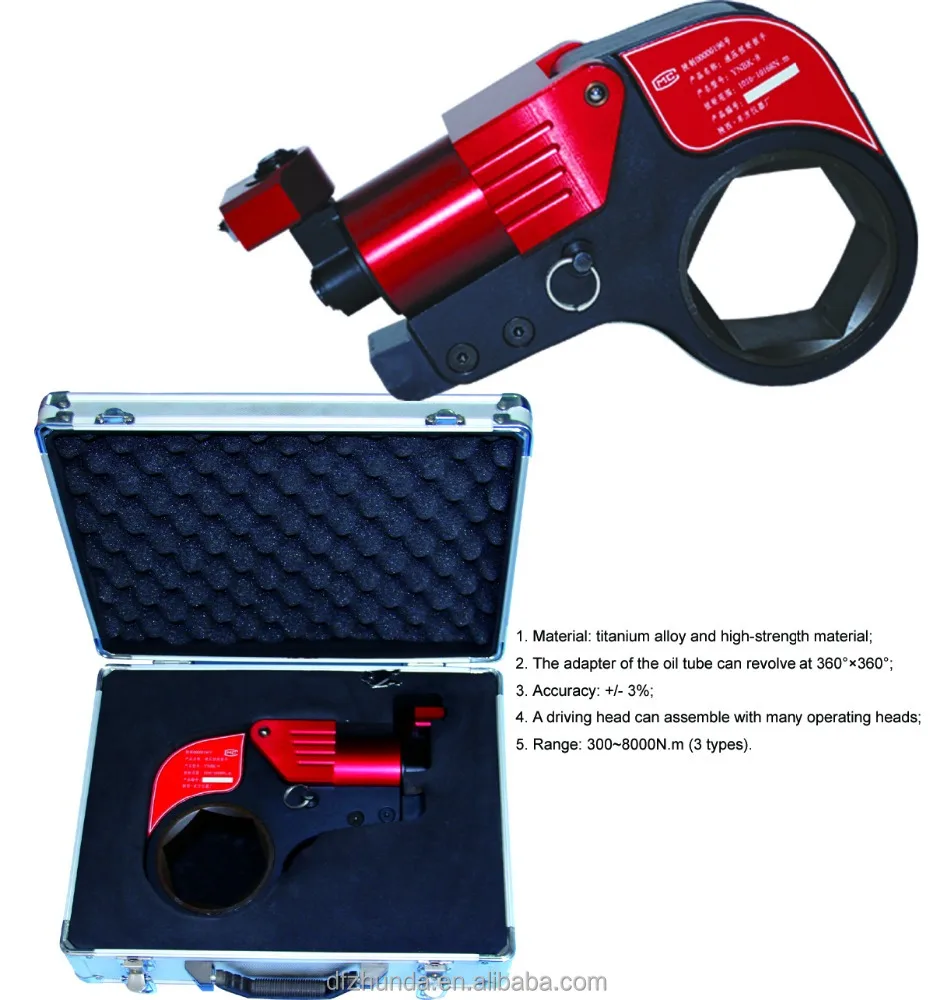 Hexagon cassette hydraulic Torque Wrench manual torque wrench