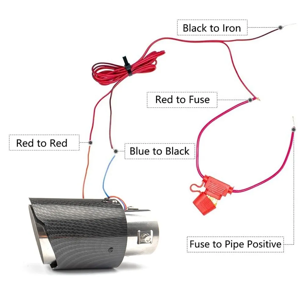 العالمي سيارة تعديل العادم الخمار تلميح الأنابيب LED الأحمر/الأزرق ضوء المخرج العادم الأنابيب الذيل الحلق كاتم الصوت توربو الرياضة