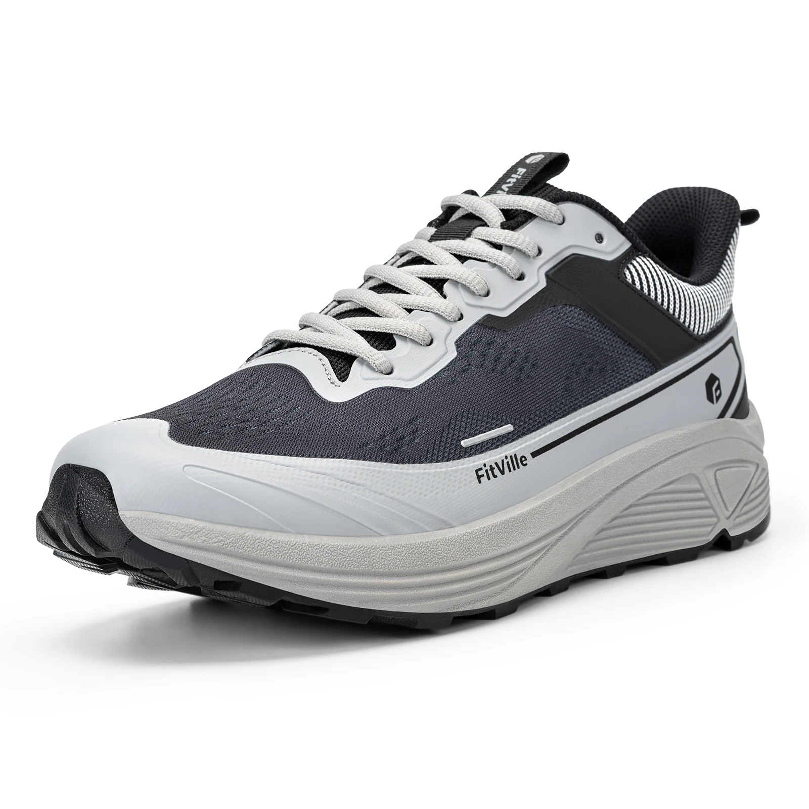 FitVille Wide Walking Shoes For Men Anti-Slip Lightweight Trail Running Shoe Cushioned Athletic Men'S Sneakers With Arch Support