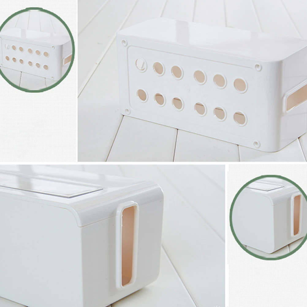 

Strip Cable Management Box Plastic Socket Organizer Cable Storage Case Household Supplies Cord Organizer Cord Hider Box for