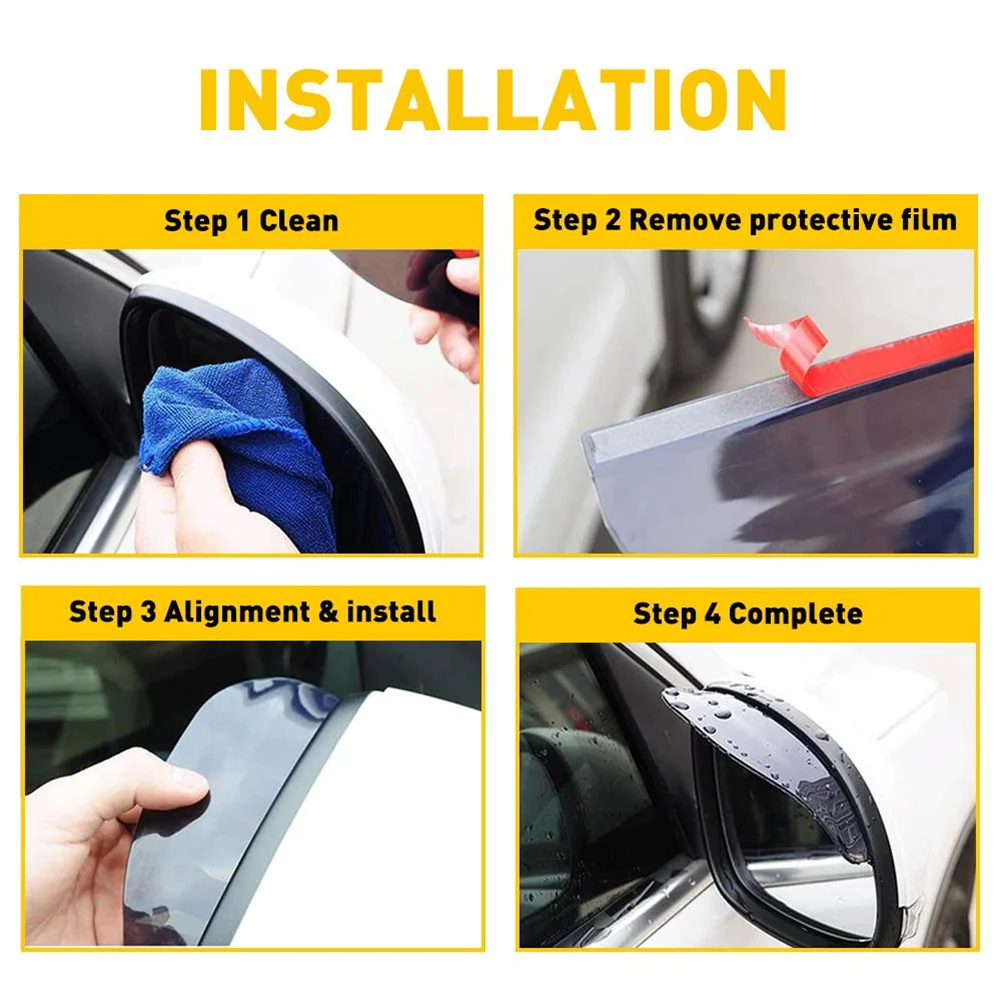 2Pcs Car Rearview Mirror Rain Eyebrow Visor Carbon Fiber Car Rearview Side Snow Sun Visor Rain Cover Car Exterior Accessories