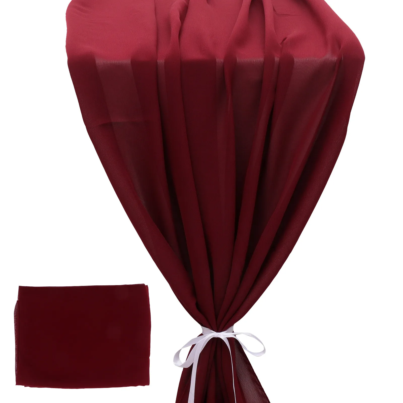 Chiffon Table Runner Long Length Simple Design Wedding Party Table Cloth Decorative Cloth for Home Holiday Banquet