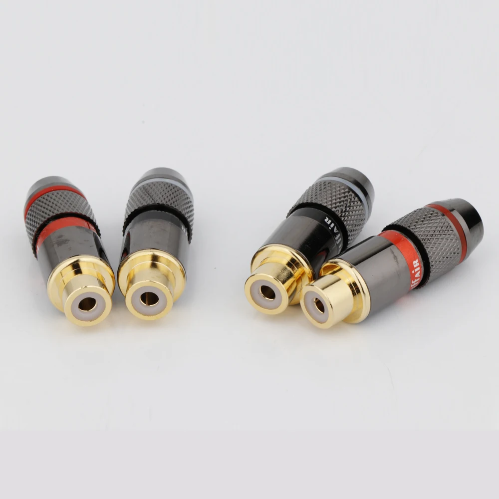 Preffair مقبس لحام من النحاس مطلي بالذهب RCA أنثى قابس لحام لوتس مقبس تمديد الصوت والفيديو الوحش RCA الأسلاك الإناث