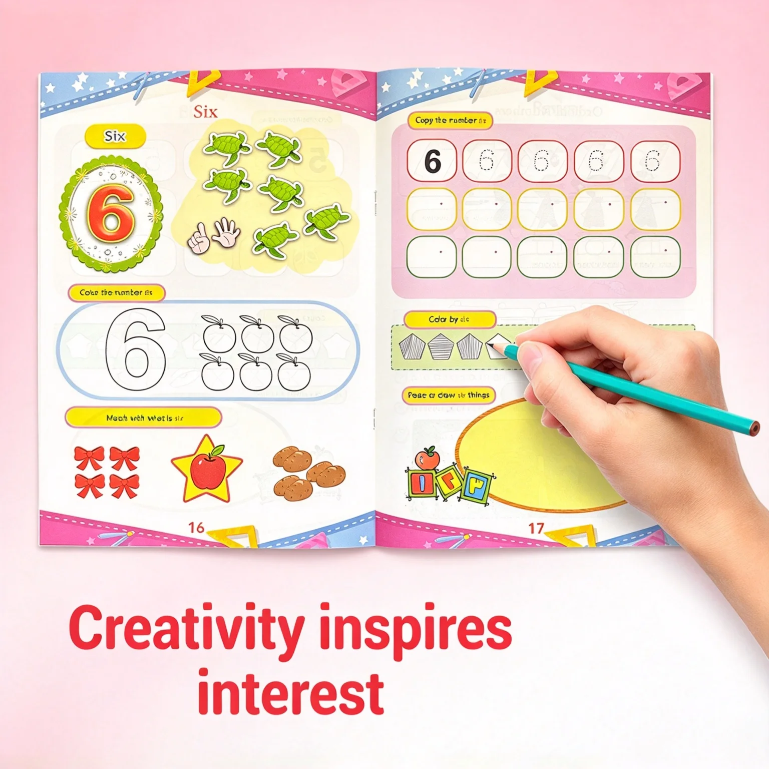 Preschool Fun Math Activity Books Set， Number Writing & Counting Practice Workbook, Kindergarten Early Educational Learning Book