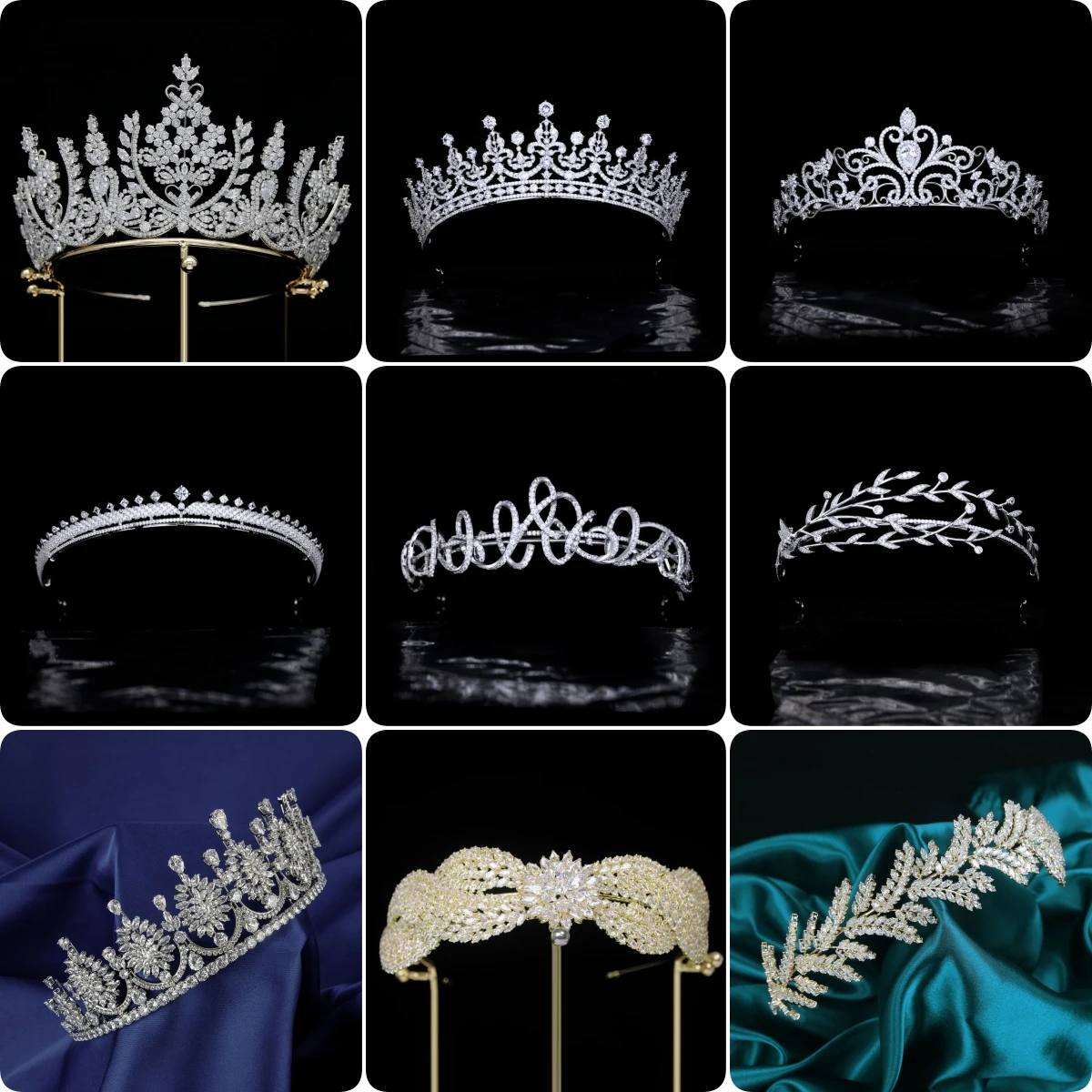 

24 Hours Shipping High Quality CZ Rhinestones Crowns For Women With Crystals