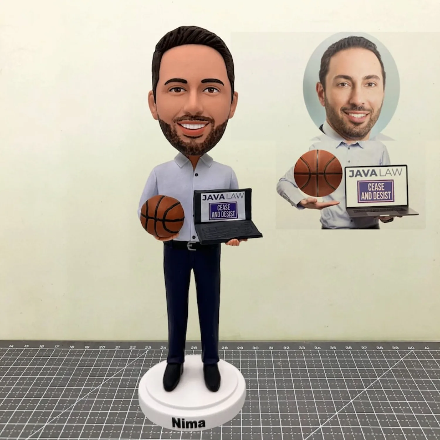 

Custom Action Figure Clay Figure Baseball Bobblehead Office Boss Statue Based On Photo Handmade Full Body Personalized Gift Art