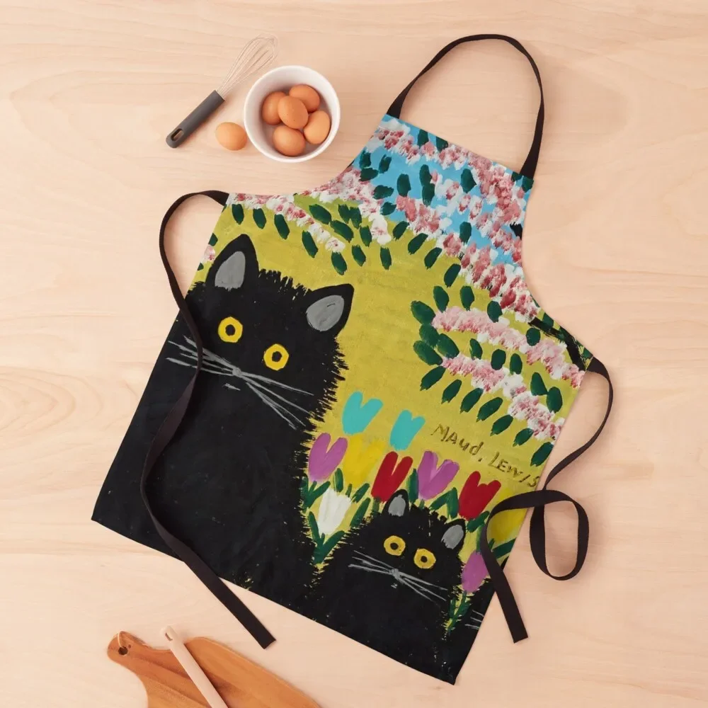 

Three Black Cats - Maud Lewis Apron Kitchen Women Restaurant Men'ss Apron