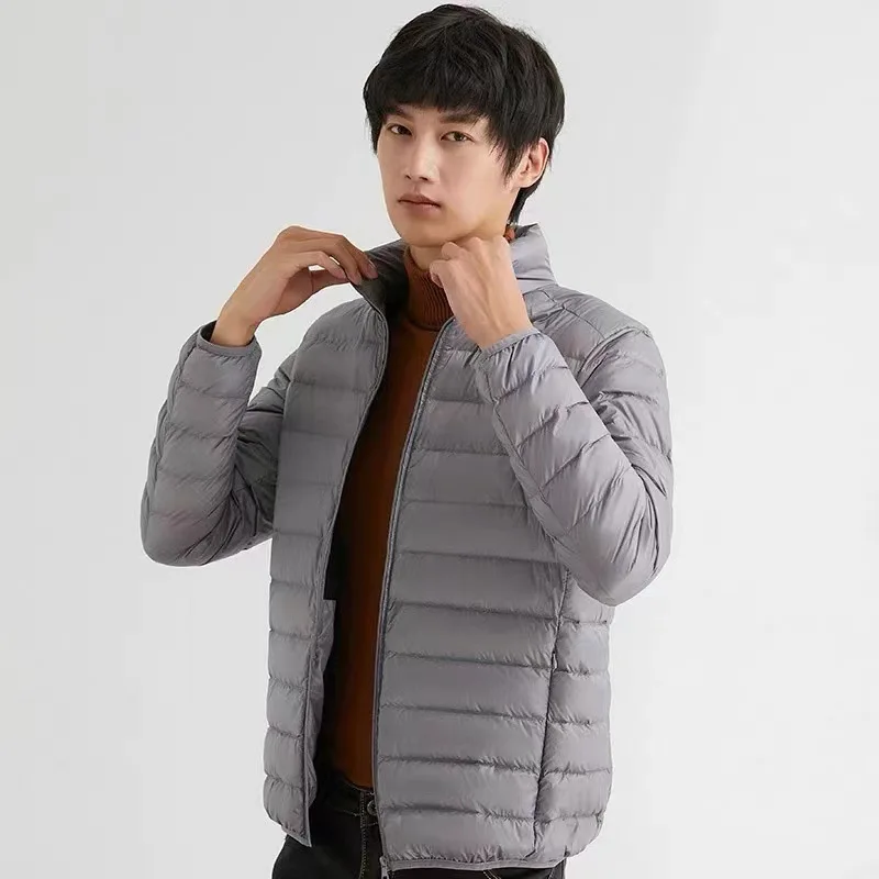 New arrivals Mens high quality lightweight down jacket with stand collar Casual down jacket tops