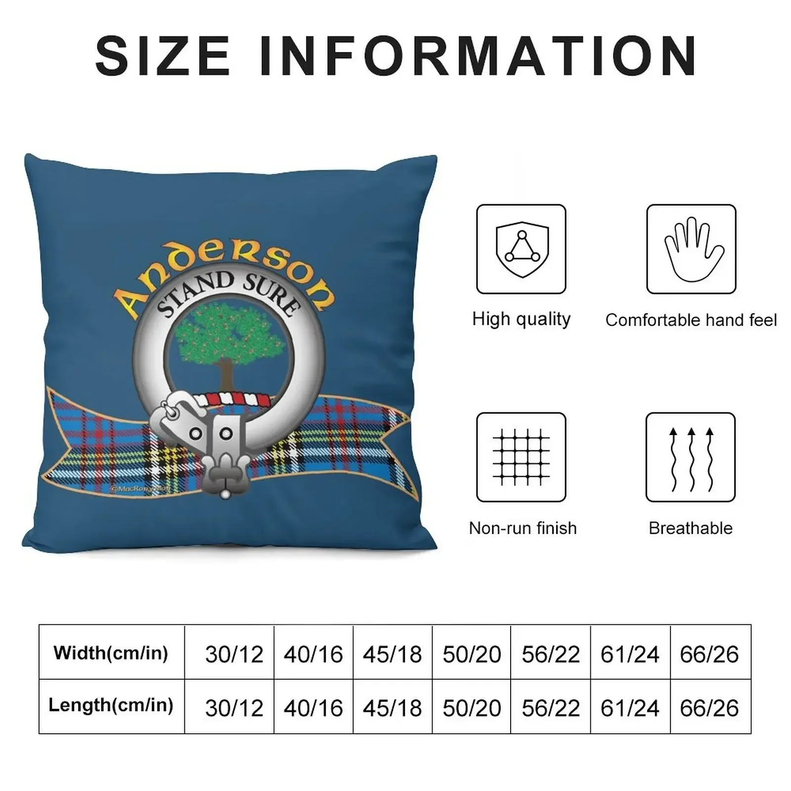 Anderson Clan Throw Pillow Decorative Sofa Cushions Decorative Cushions pillow pillowcase pillow