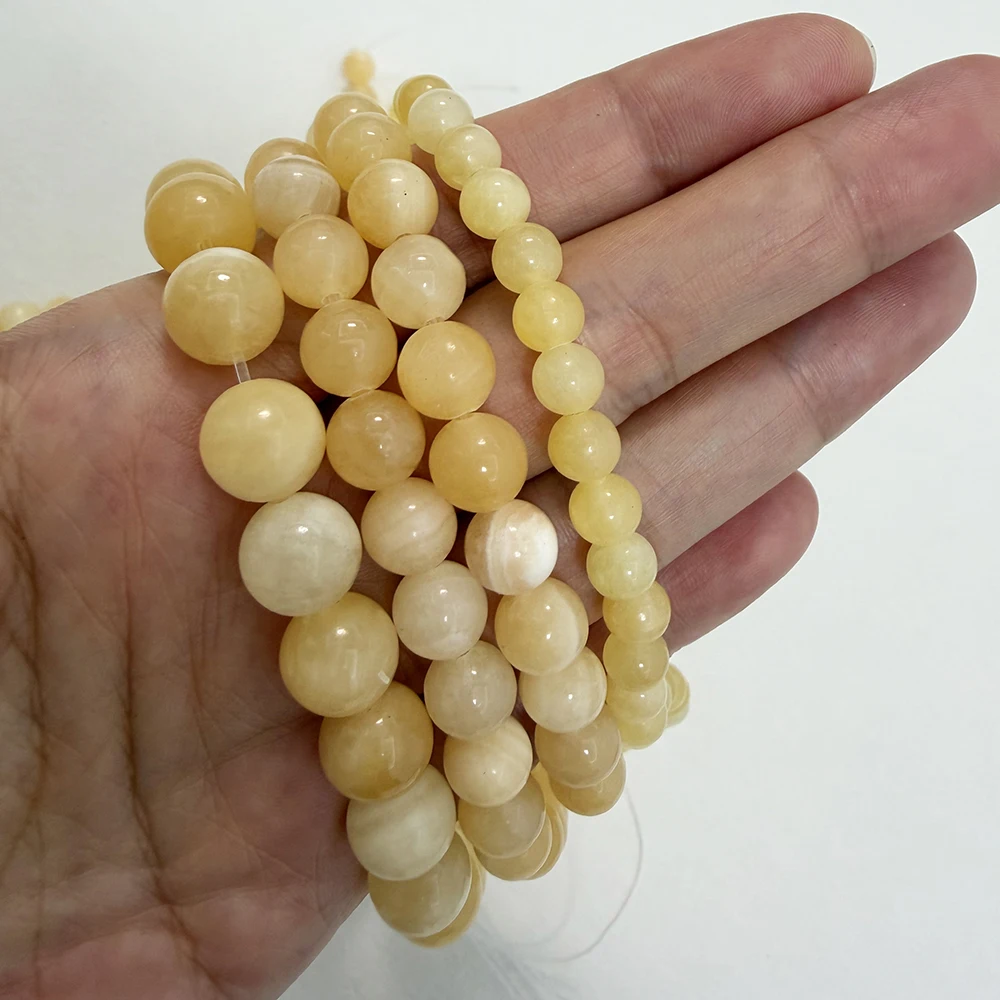 Natural Stone Yellow Jasper Round Beads 15