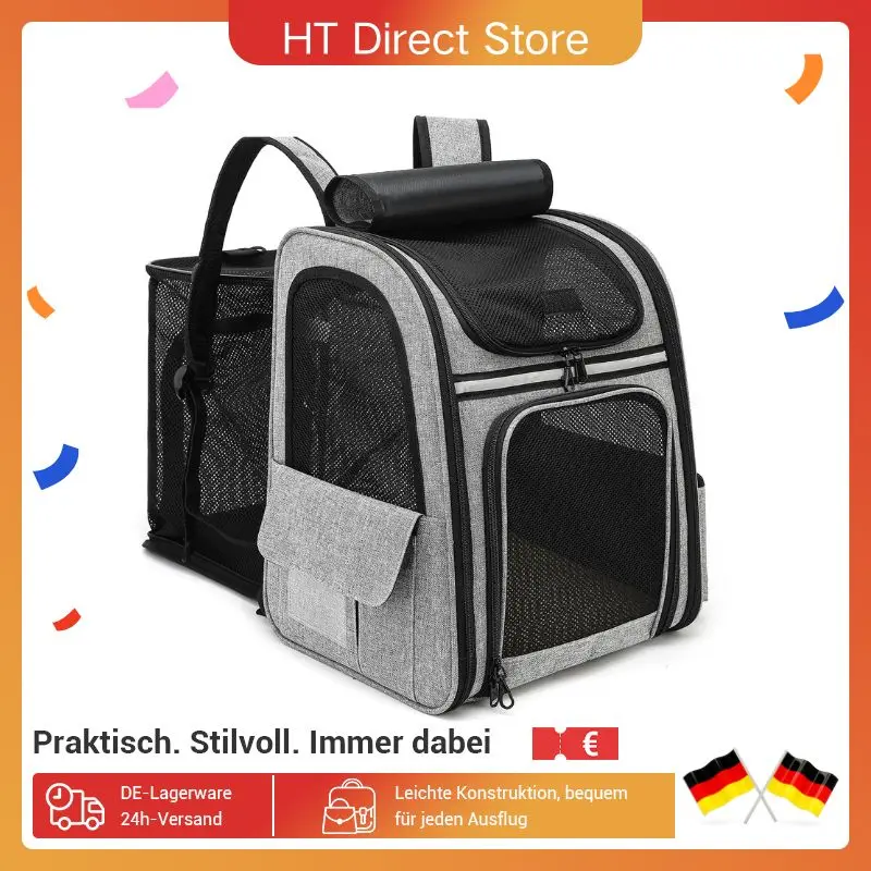 Dogat Pet Sac à dos portable et respirant pour chat/chien avec fenêtre en filet pliable