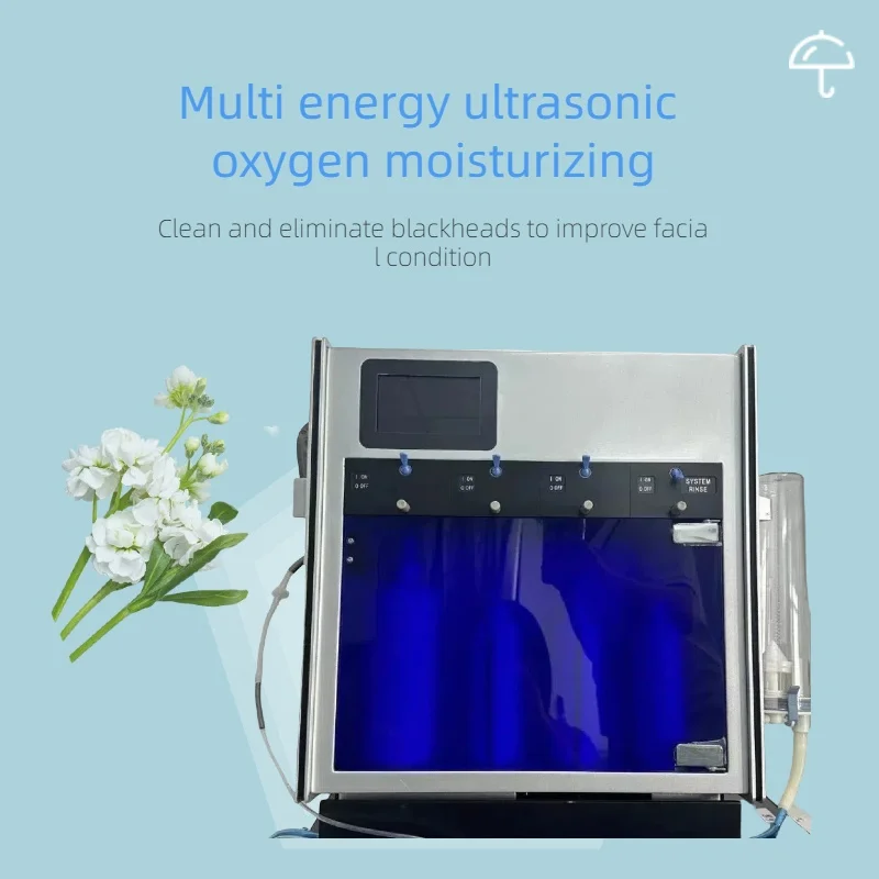 Máquina de cuidado de la piel hidratante de oxígeno ultrasónico multifuncional para la limpieza y eliminación de espinillas, mejora Facial