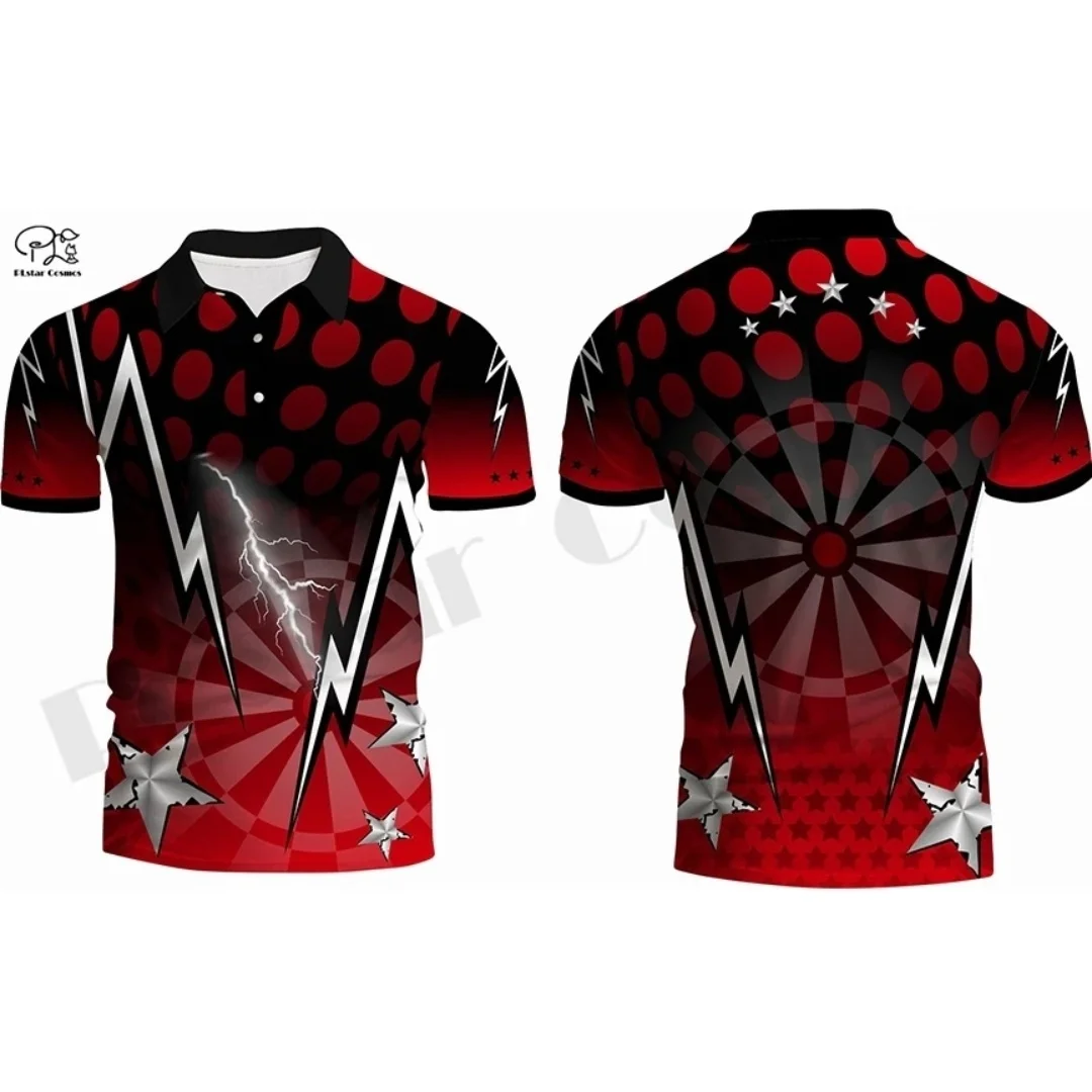 3D printed dart athlete team Polo personalized shirt fun Harajuku street wear T-shirt suitable for men and women