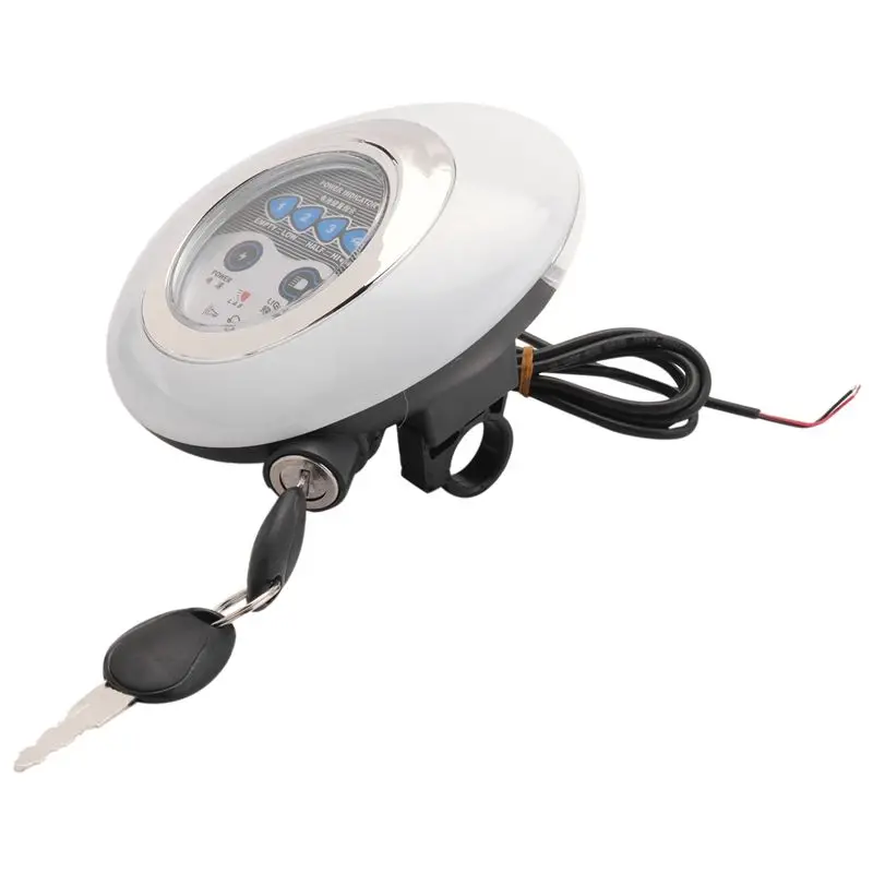 NEW HOT In Stock-3 In1 LED Headlight Electric Bike Scooter Frontlight Light Horn Lock Instrument Panel Horn Instrument Headlight