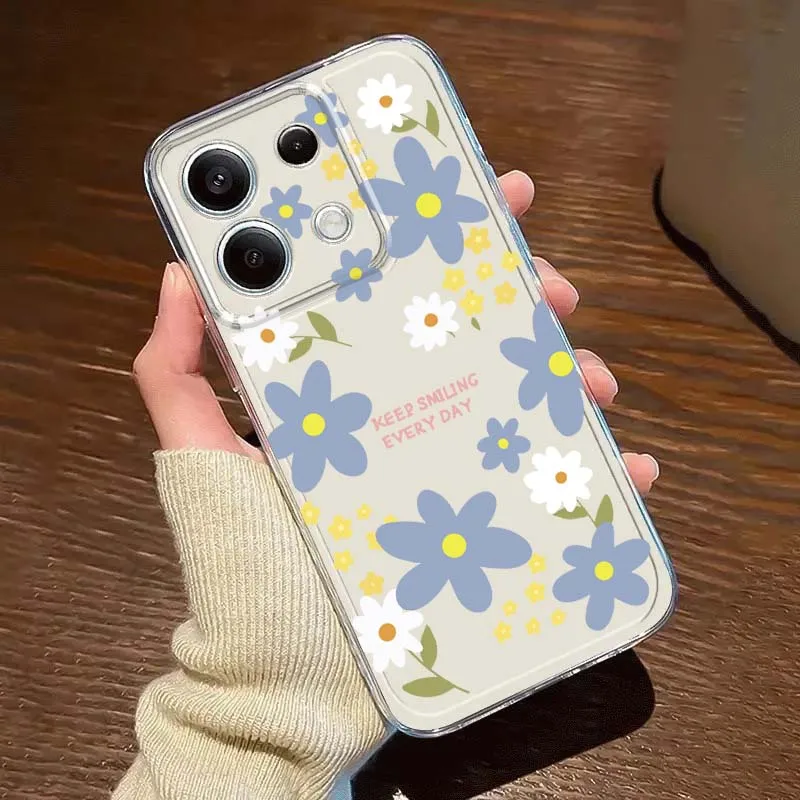 

Dreamy Flower Pattern Phone Case For Xiaomi Redmi 10 11 K30 K40 K50 K60 K70 Pro Prime Plus Ultra Zoom 5G Transparent
