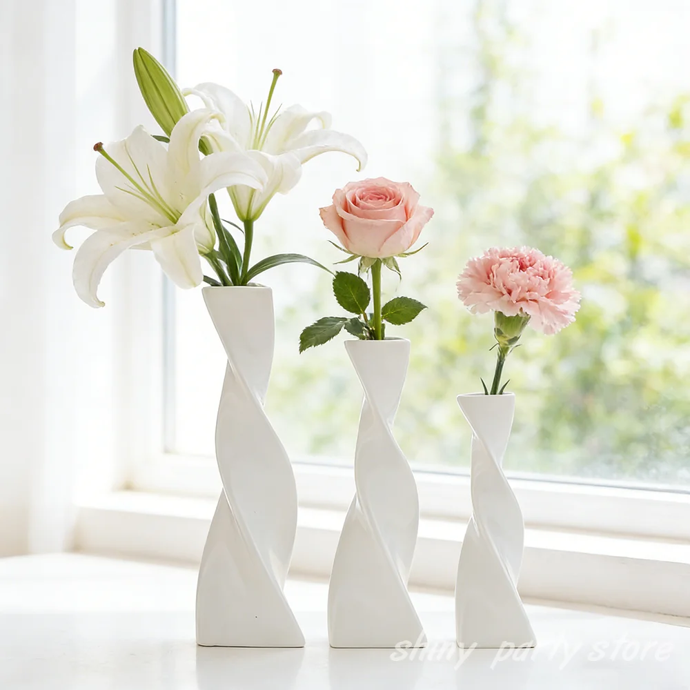 3pcs/Set Creative Simplicity Desktop Vase Alien Ceramic Vase Arrangement Ornaments Living Room Home Decoration Artistic Utensils
