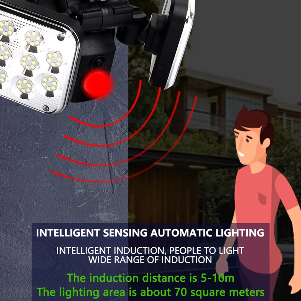 

1pc Solar Wall Light Outdoor Waterproof Abs Motion Sensor Light Automatic On Off For Exterior Wall Lamp Lighting Fixture