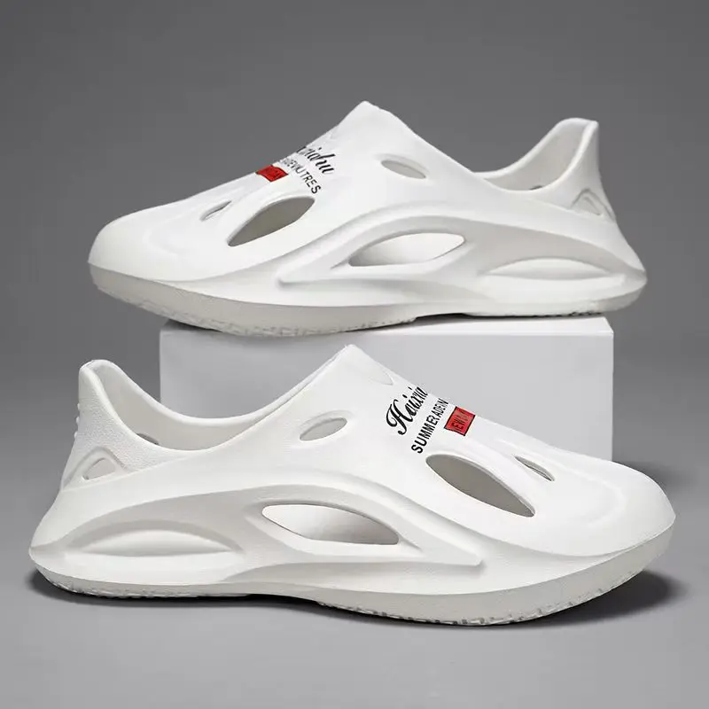 

Men's Summer New Baotou Hollow Out Cave Shoes Unisex Lightweight Non Slip Breathable Slip On Outdoor Beach Sandals Wading Shoes