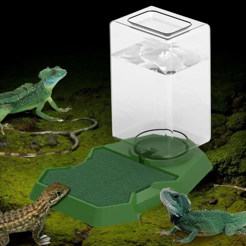 Reptile Water Dispenser Automatic Feeding Accessories For Turtle Anti-slip Large Capacity Turtle Feeders Waterer For Snake